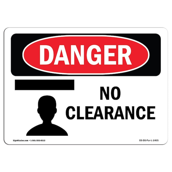 Safety Sign, OSHA Danger, 7" Height, Aluminum, No Clearance, Landscape, L-1465